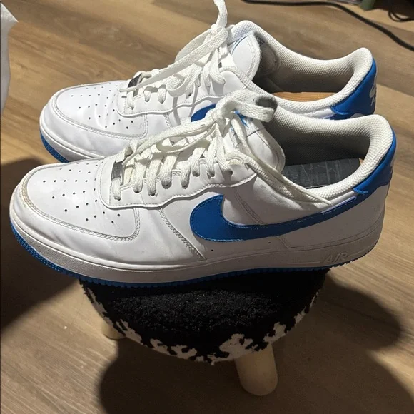 Nike Men’s Air Force 1 White Photo Blue Low sz 12 - Picture 6 of 9